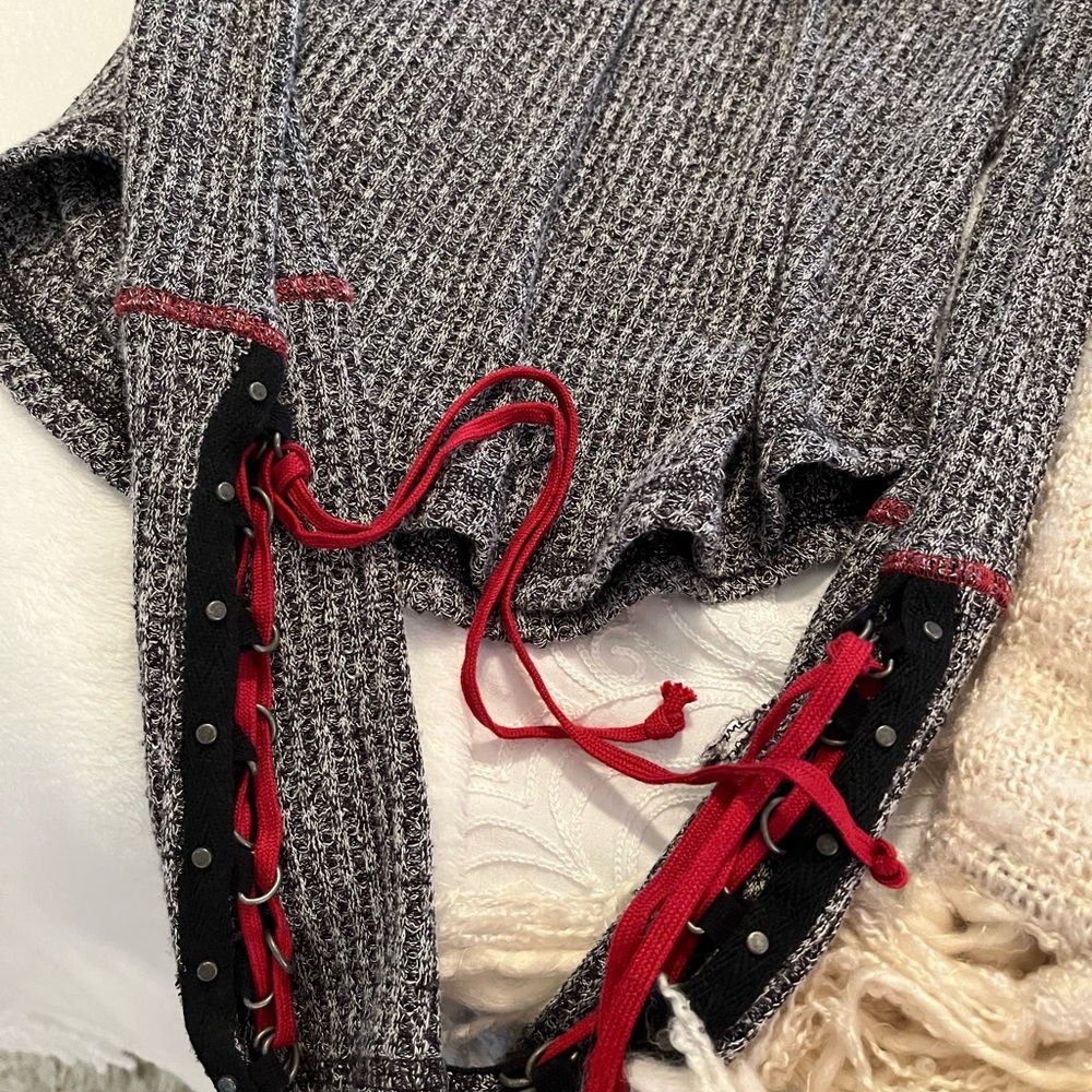 Black and red free people top